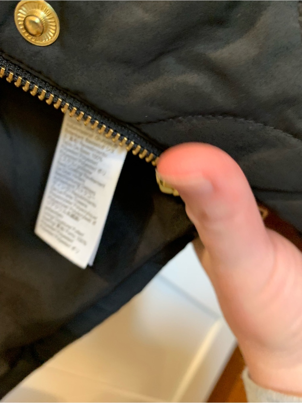 J CREW FACTORY City Puffer Coat Women's S Black Quilted Pockets Gold Details - Picture 8 of 14